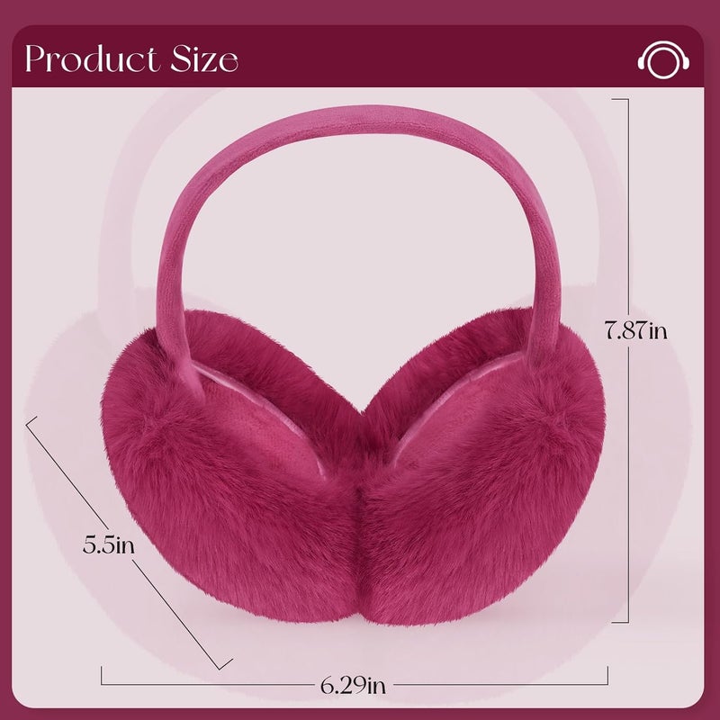 Lainlight Store Earmuffs for Women Winter Warm Foldable Ear Muffs Faux Fur Cute Fuzzy Ear Warmers for Girls Women - Image 2